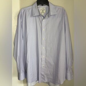 Jos. A. Bank Tailor Fit Purple Print long sleeve button shirt men 17 1/2 - 36